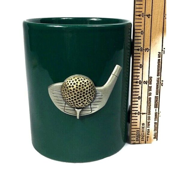 3-D Golf Theme Coffee Mug Cup Green with Aluminum Driver & ball St. Patrick Day - Picture 6 of 8